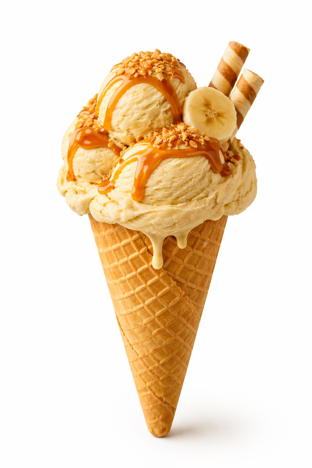 Banana gelato served for events