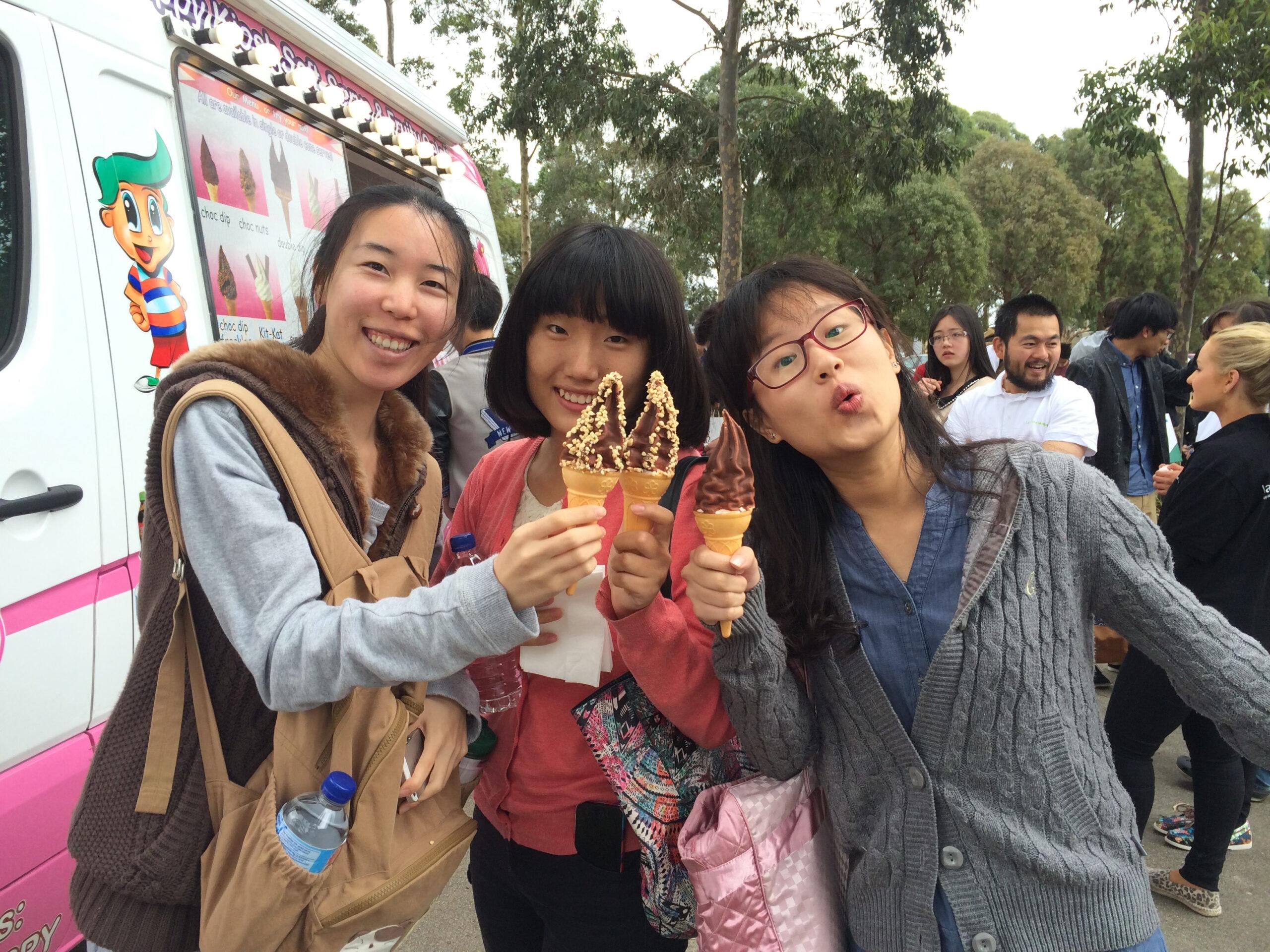 Guests enjoying Mr Softy treats at an event