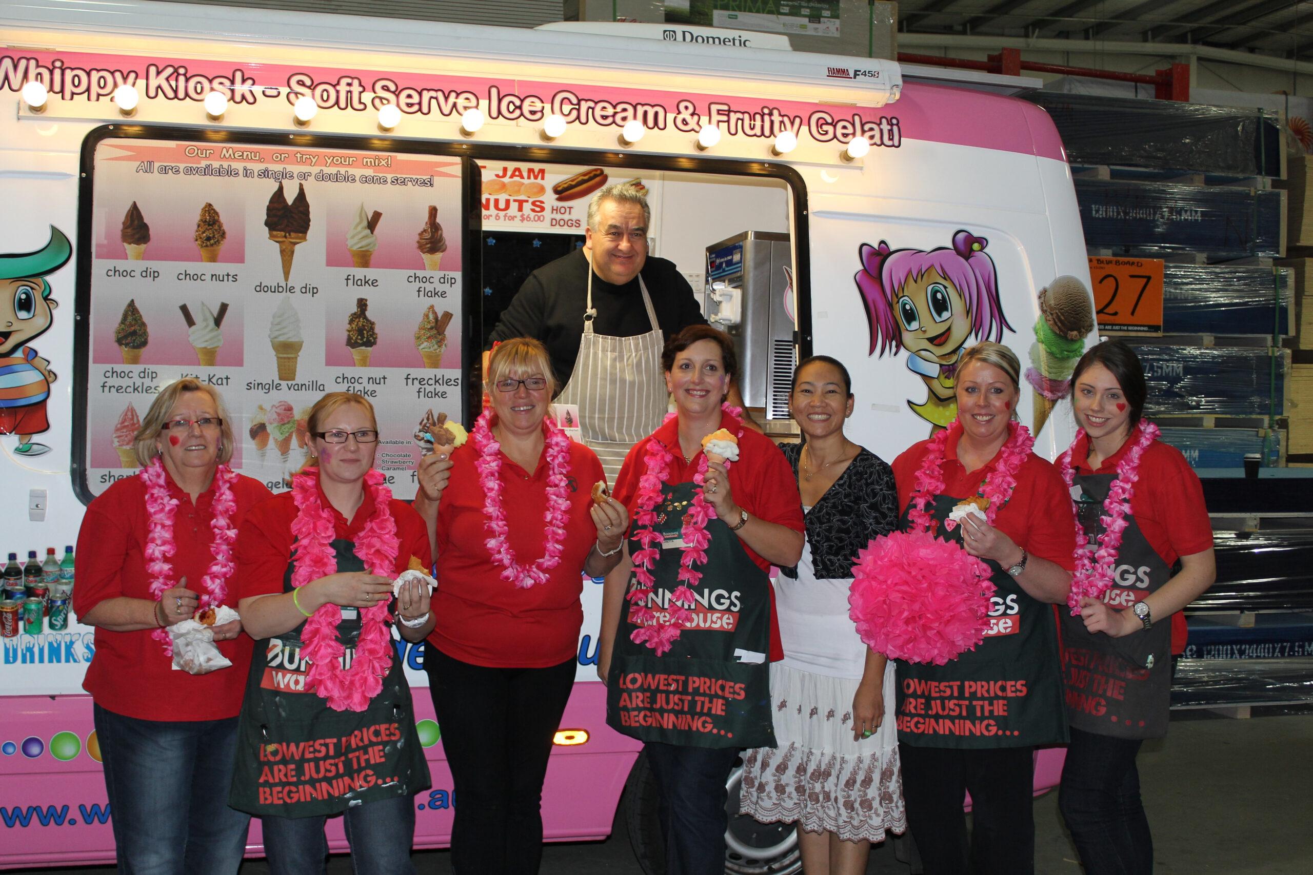 Mr Softy van serving ice creams at a function