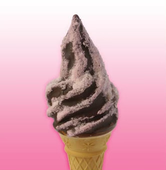 Soft serve cone with chocolate dip and sherbet
