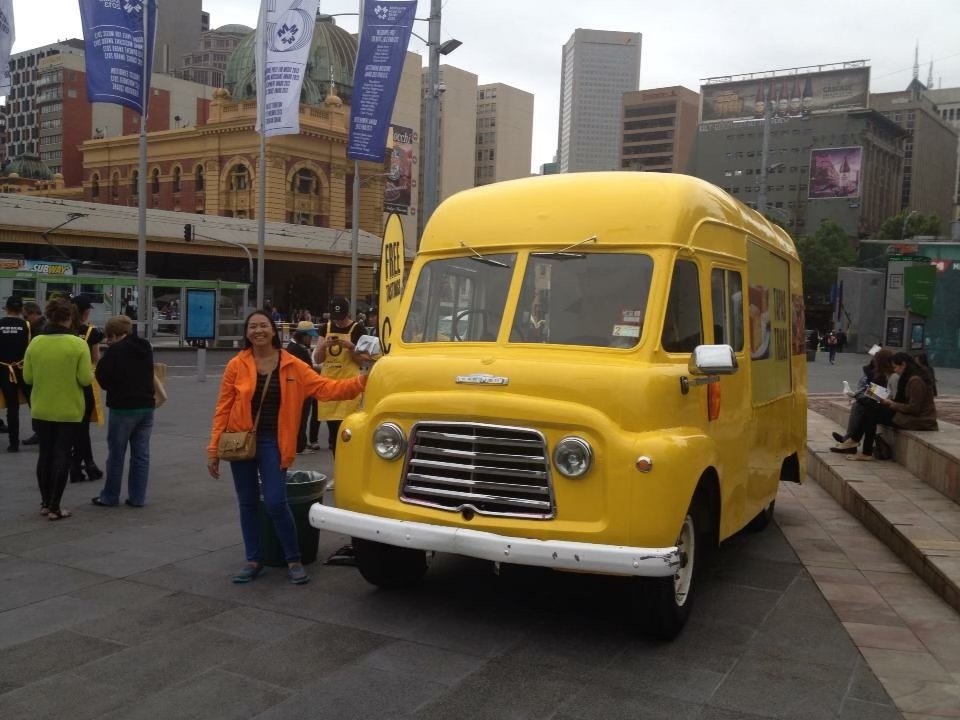 Branded ice cream van at a public activation